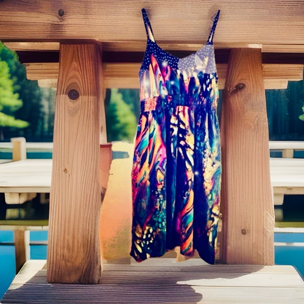 Colorful Multi-Print Sun Dress